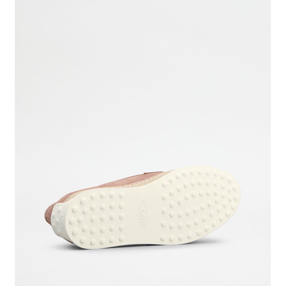 Tods Loafers In Suede Pink Womens