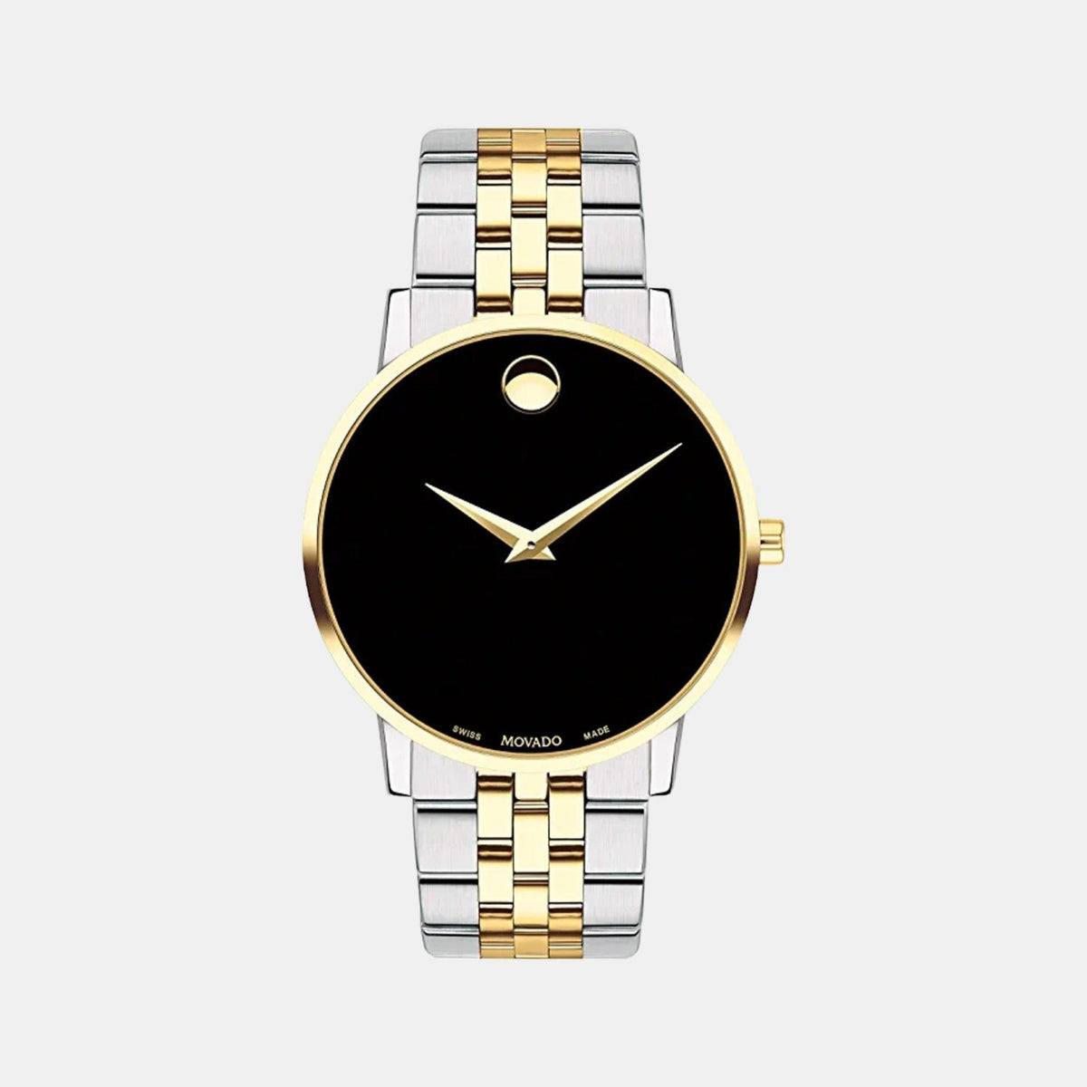 Movado Museum Classic Men Quartz Black Dial Analog Stainless Steel Watch 607200