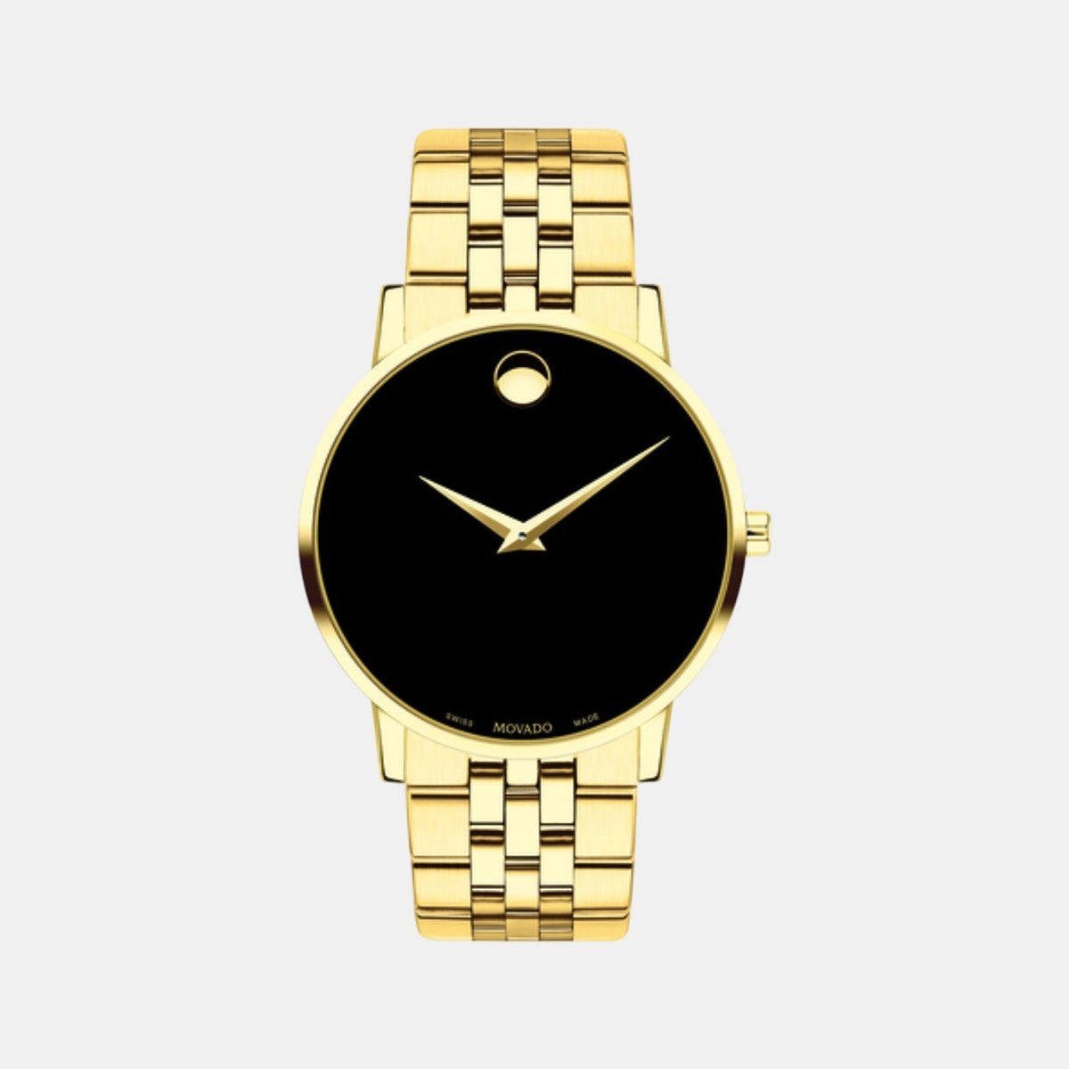 Movado Museum Classic Men Quartz Black Dial Analog Stainless Steel Watch 607203