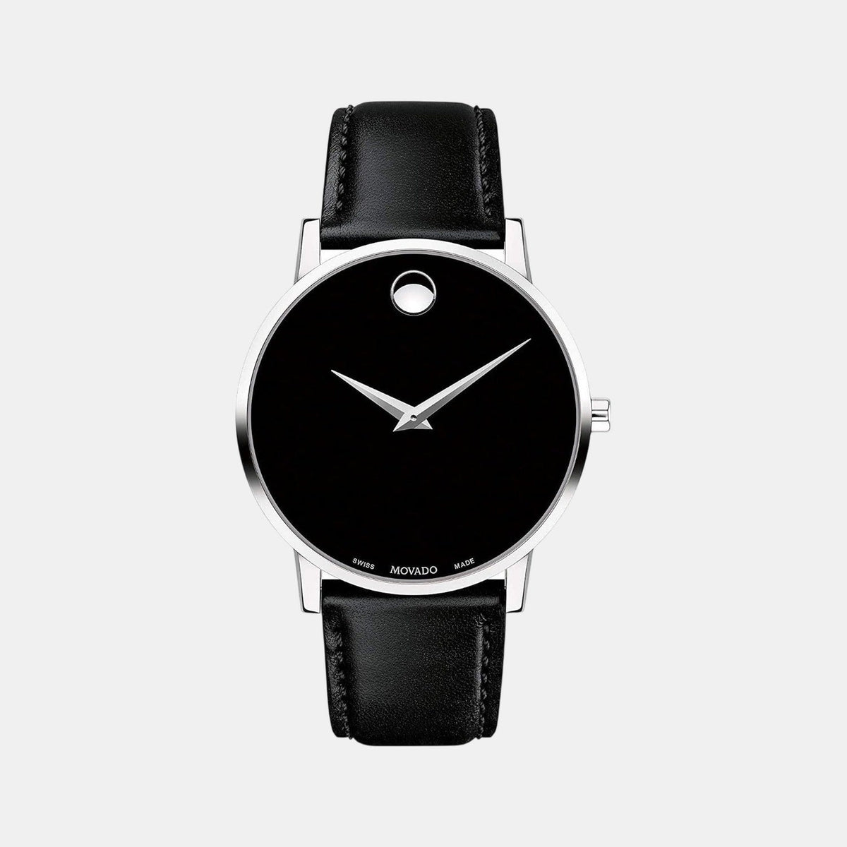 Movado Museum Classic Men Quartz Black Dial Analog Stainless Steel Watch 607269