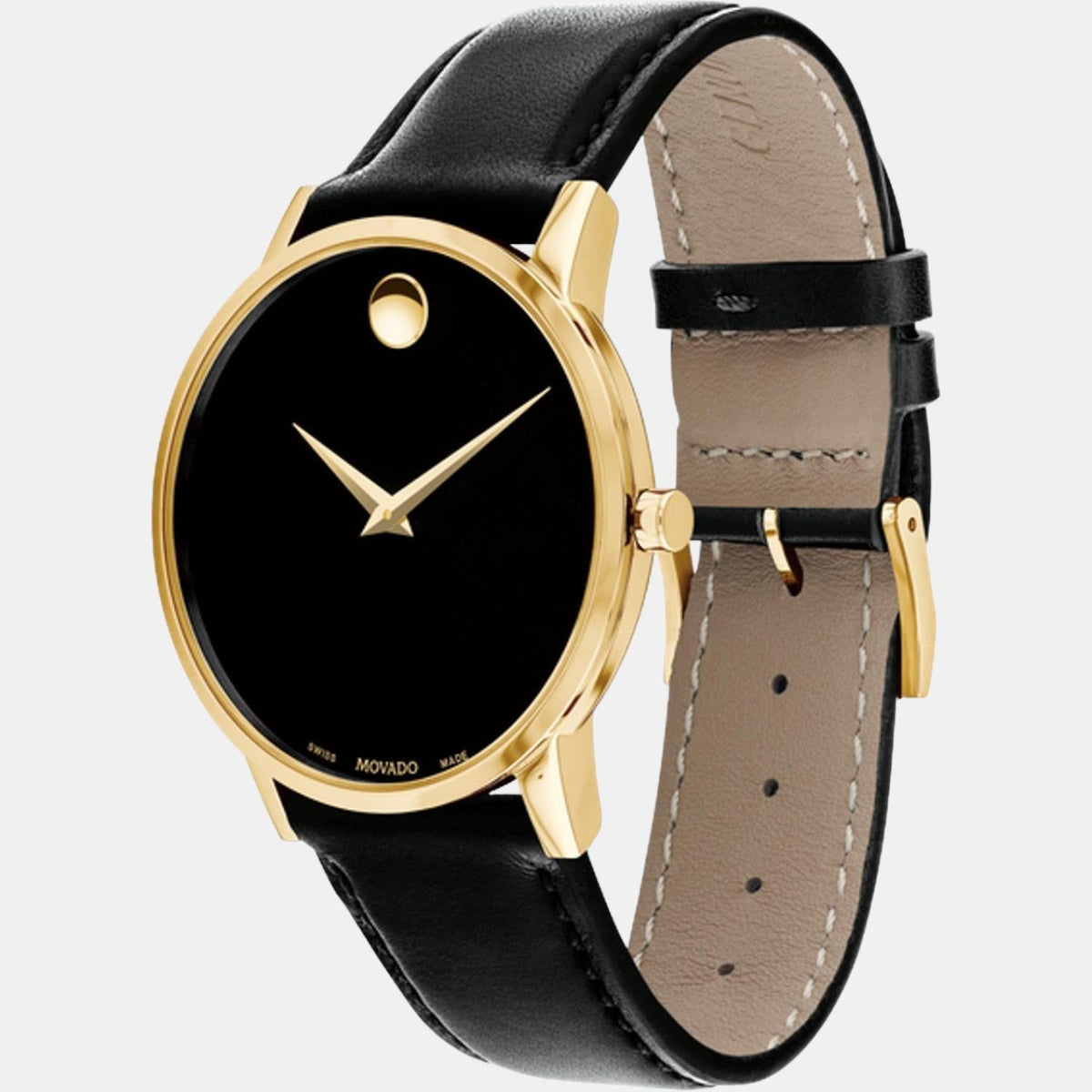 Movado Museum Classic Men Quartz Black Dial Analog Stainless Steel Watch 607271