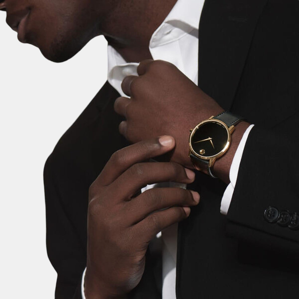 Movado Museum Classic Men Quartz Black Dial Analog Stainless Steel Watch 607271