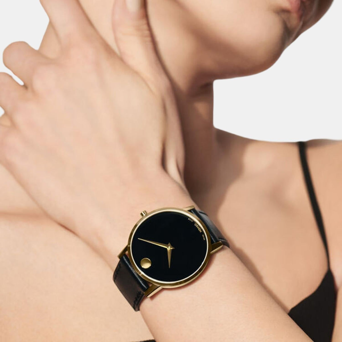 Movado Museum Classic Men Quartz Black Dial Analog Stainless Steel Watch 607271