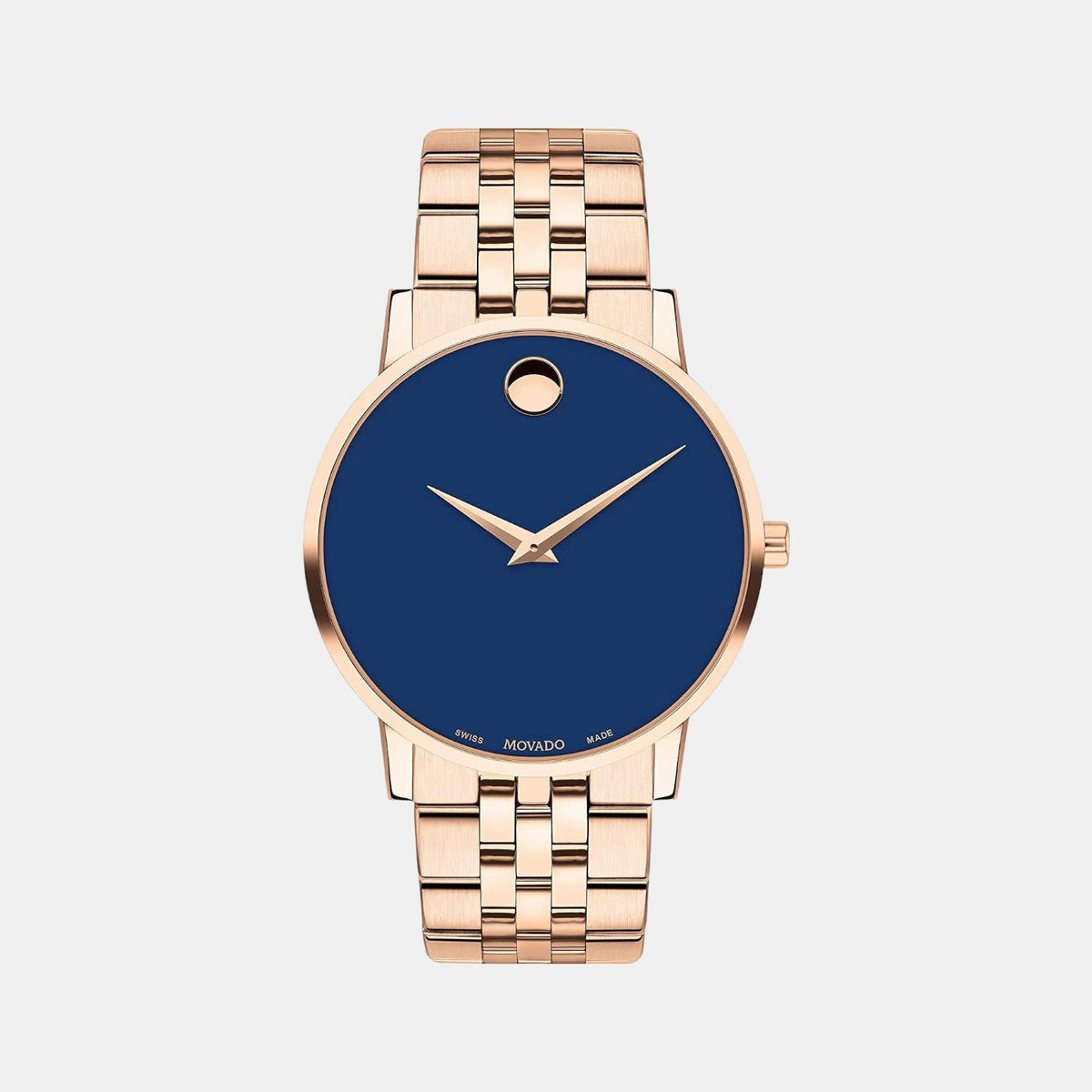 Movado Museum Classic Men Quartz Blue Dial Analog Stainless Steel Watch 607353