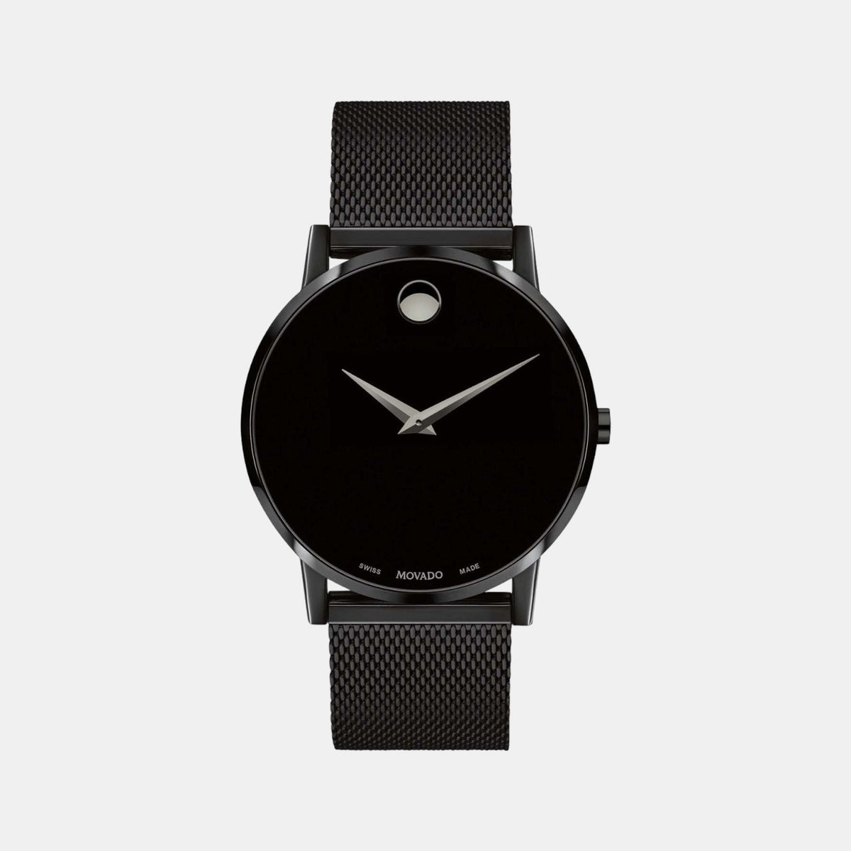 Movado Museum Classic Men Quartz Black Dial Analog Stainless Steel Watch 607395