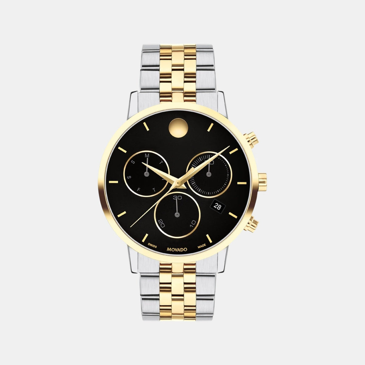 Movado Museum Classic Men Quartz Black Dial Chronograph Stainless Steel Watch 607777