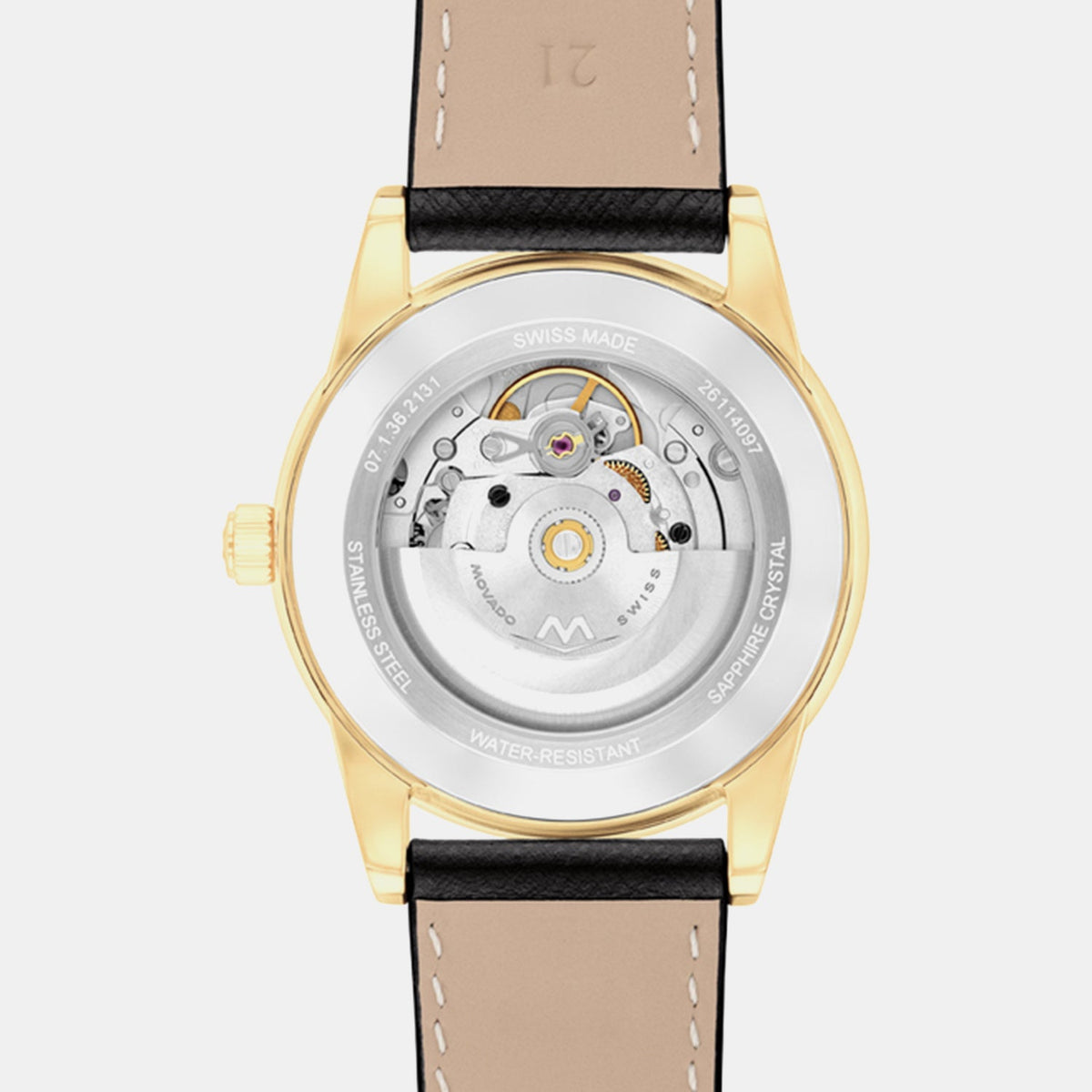 Movado Museum Classic Men Automatic Black Dial Analog Stainless Steel Watch 608025