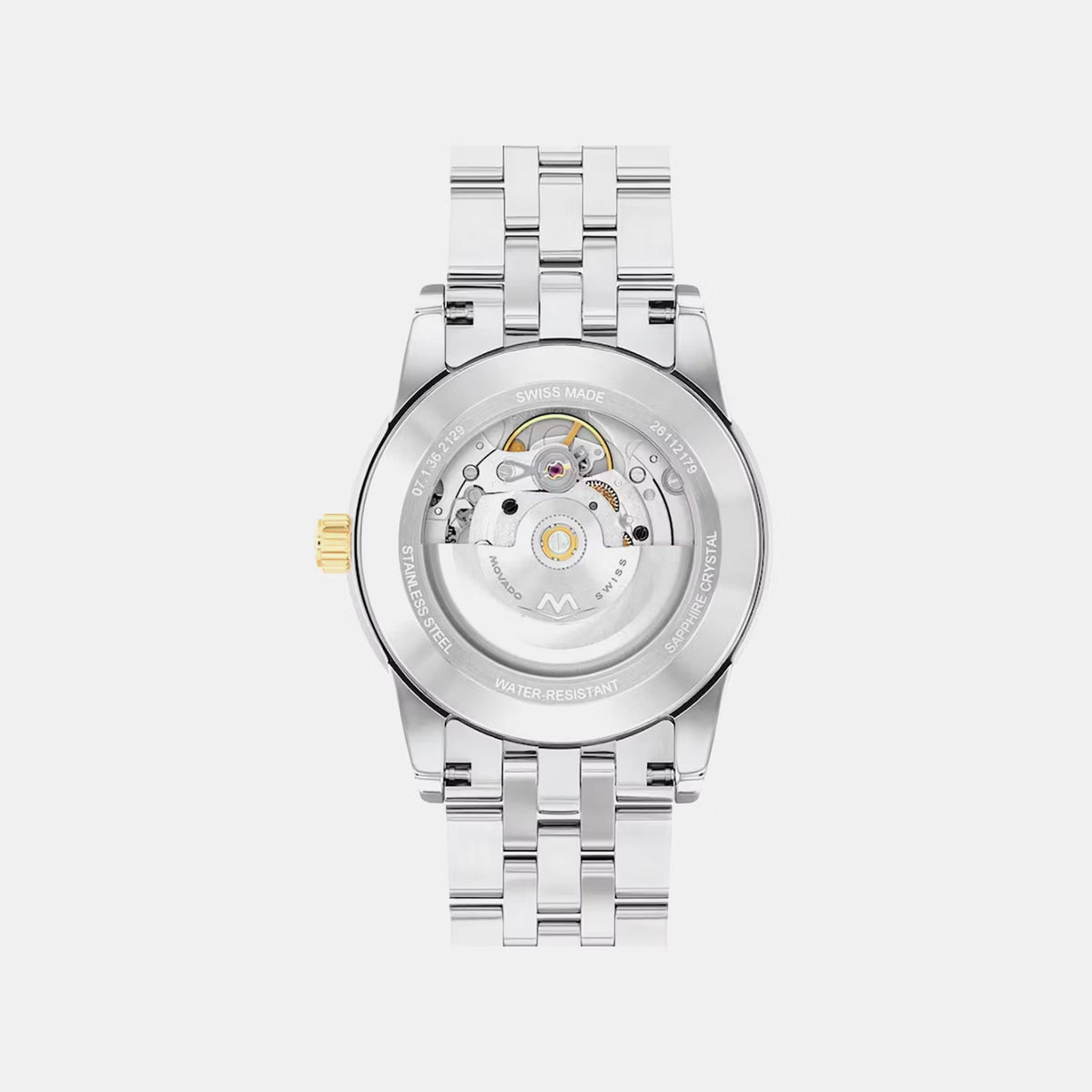 Movado Museum Classic Men Automatic Black Dial Analog Stainless Steel Watch 608036