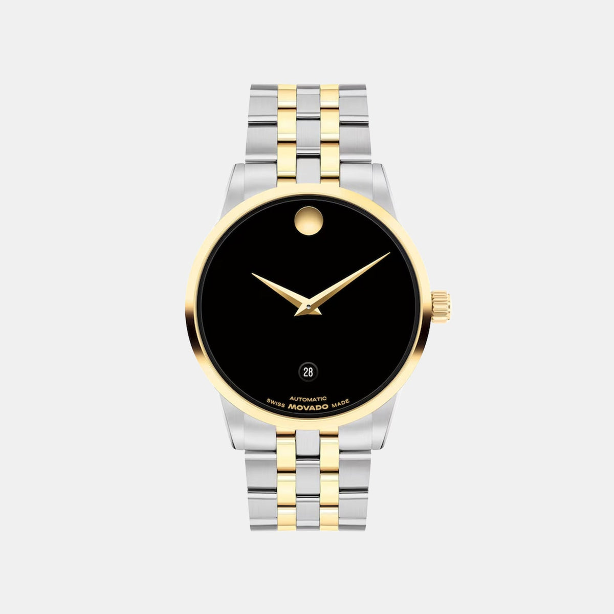 Movado Museum Classic Men Automatic Black Dial Analog Stainless Steel Watch 608036