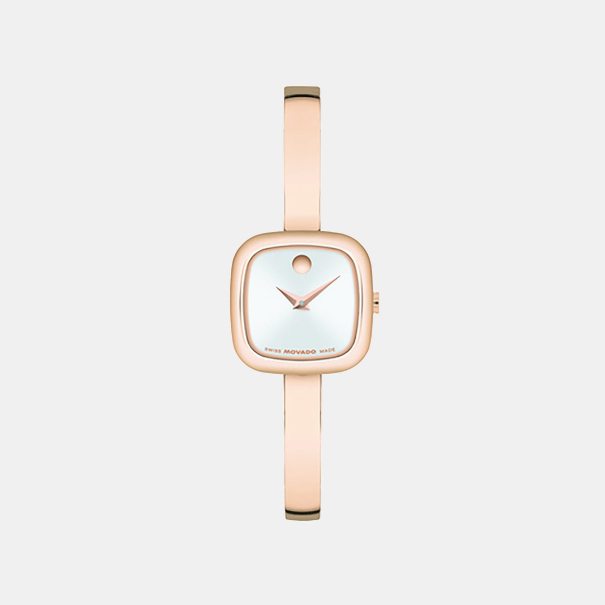 Movado Museum Bangle Women Quartz Silver Dial Analog Stainless Steel Watch 608059