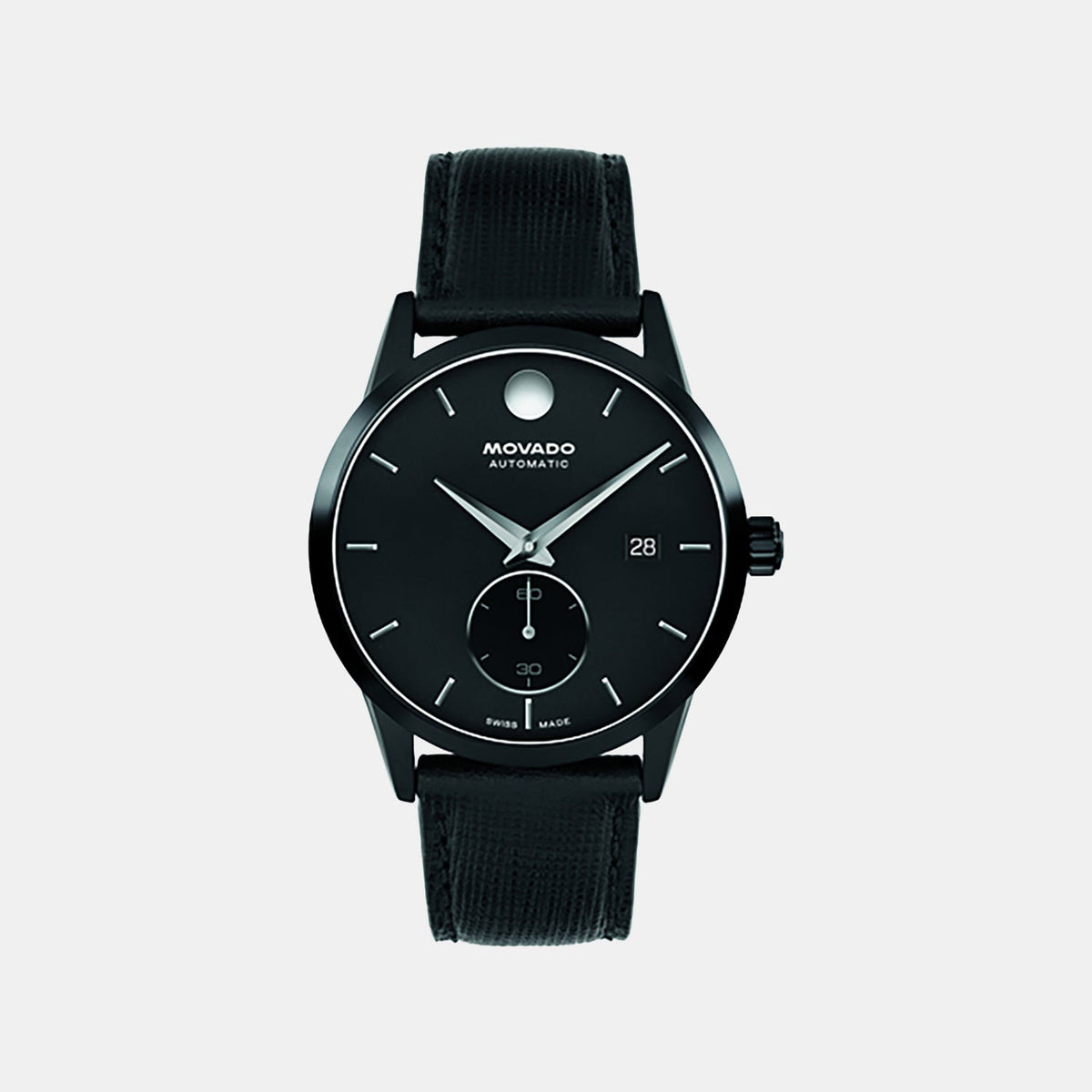 Movado Museum Taga Men Automatic Black Dial Analog Stainless Steel Watch 608076
