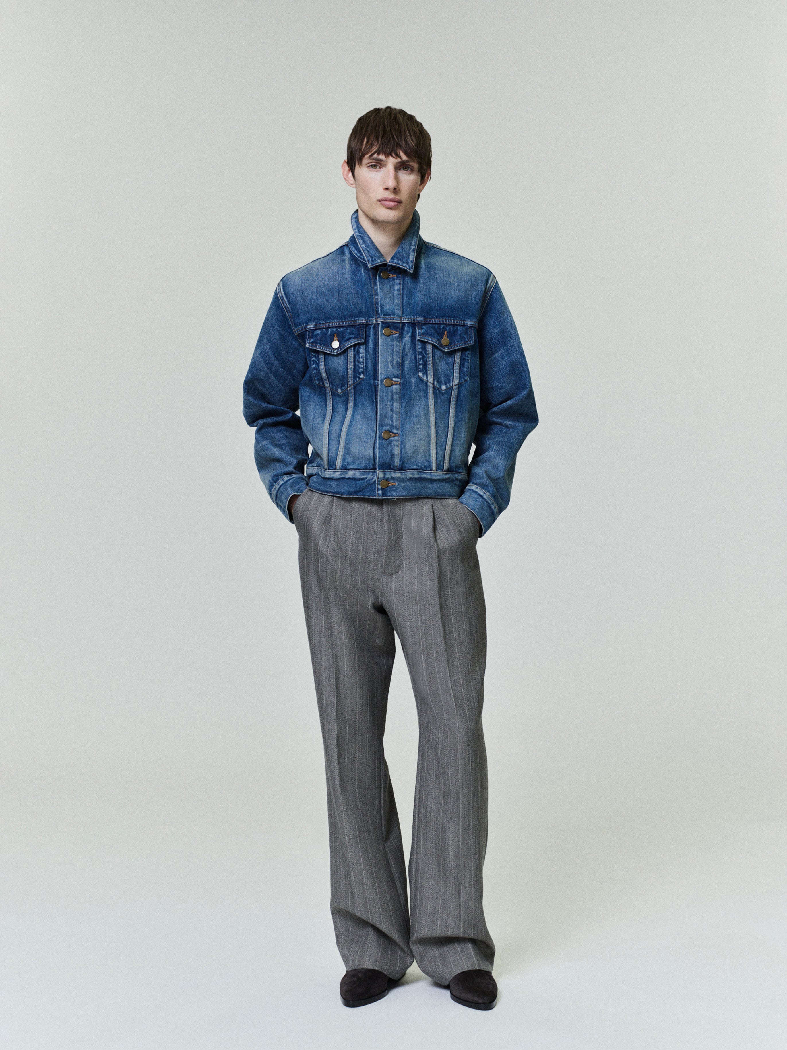 Essentials Denim Trucker Jacket Mid Indigo