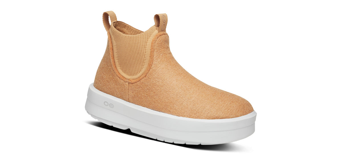 Oofos Women's Wool-Blend Boot White & Almond