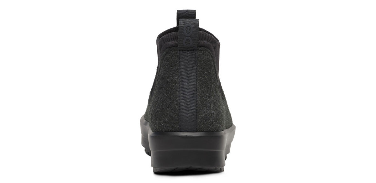 Oofos Women's Wool-Blend Boot Black & Charcoal