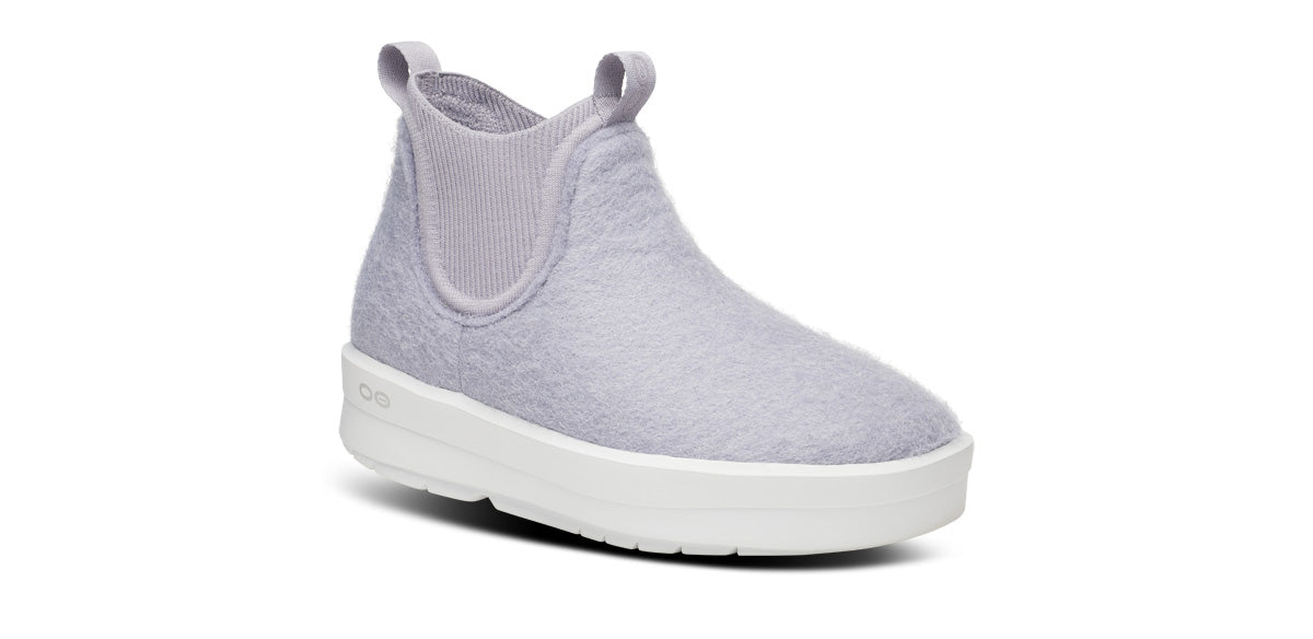 Oofos Women's Wool-Blend Boot White & Spacedust