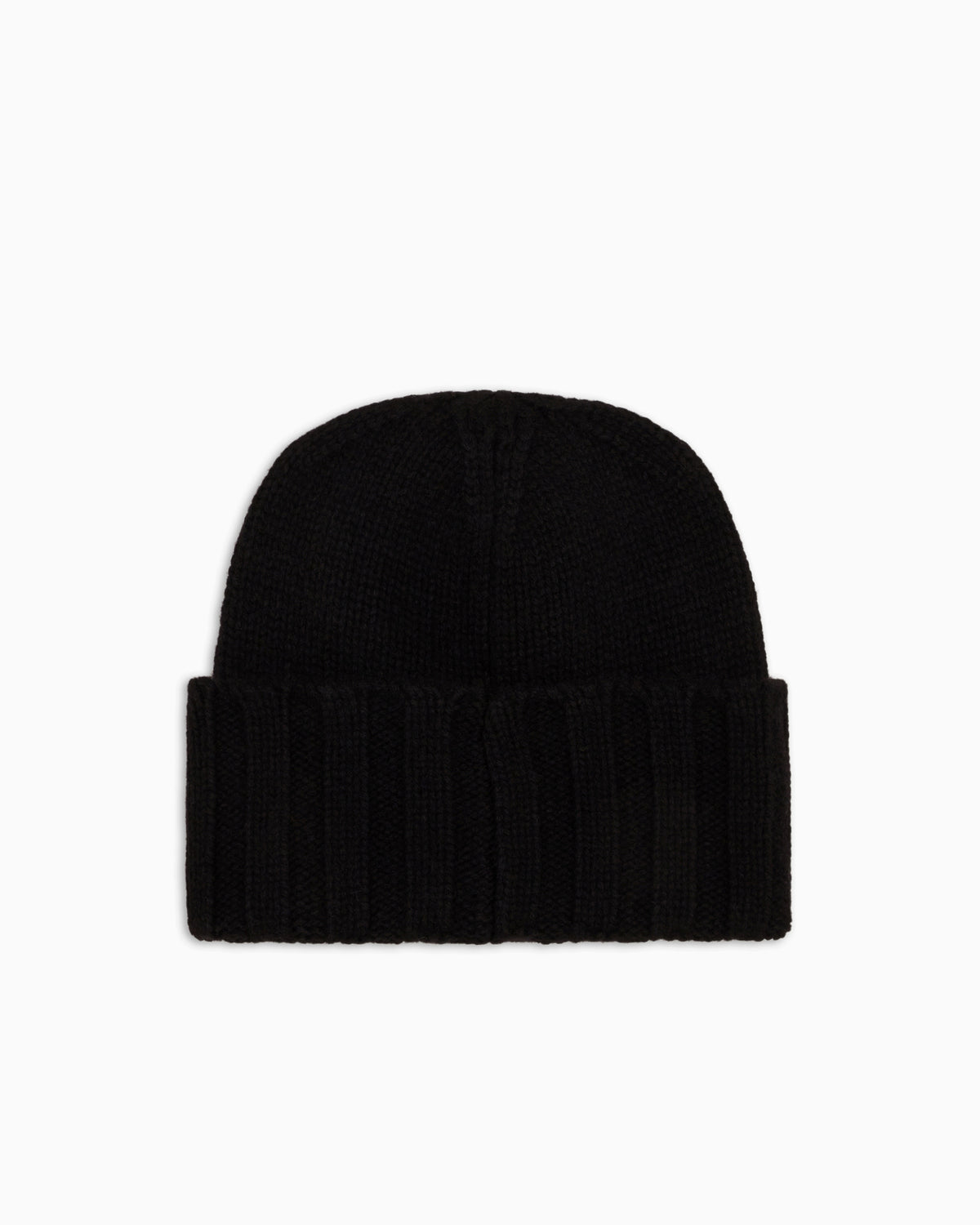 Emporio Armani Cashmere beanie with ribbed texture and cuff Essential