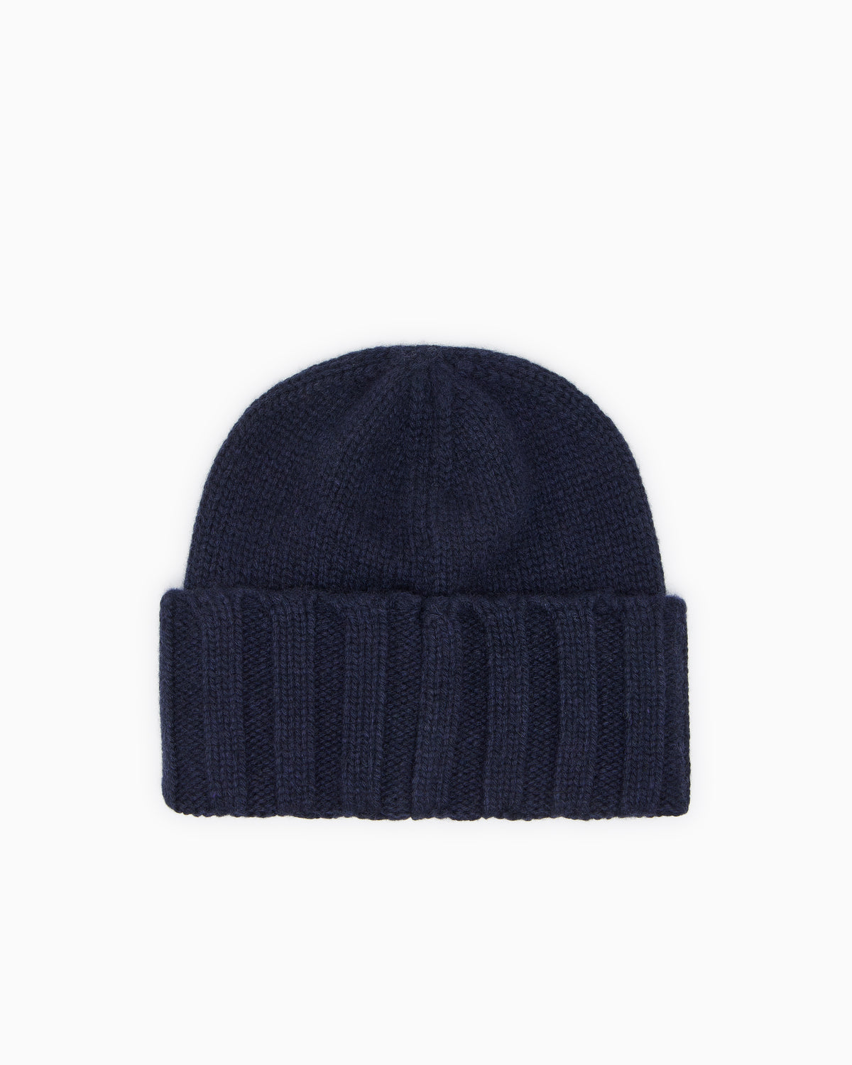 Emporio Armani Cashmere beanie with ribbed texture and cuff Essential