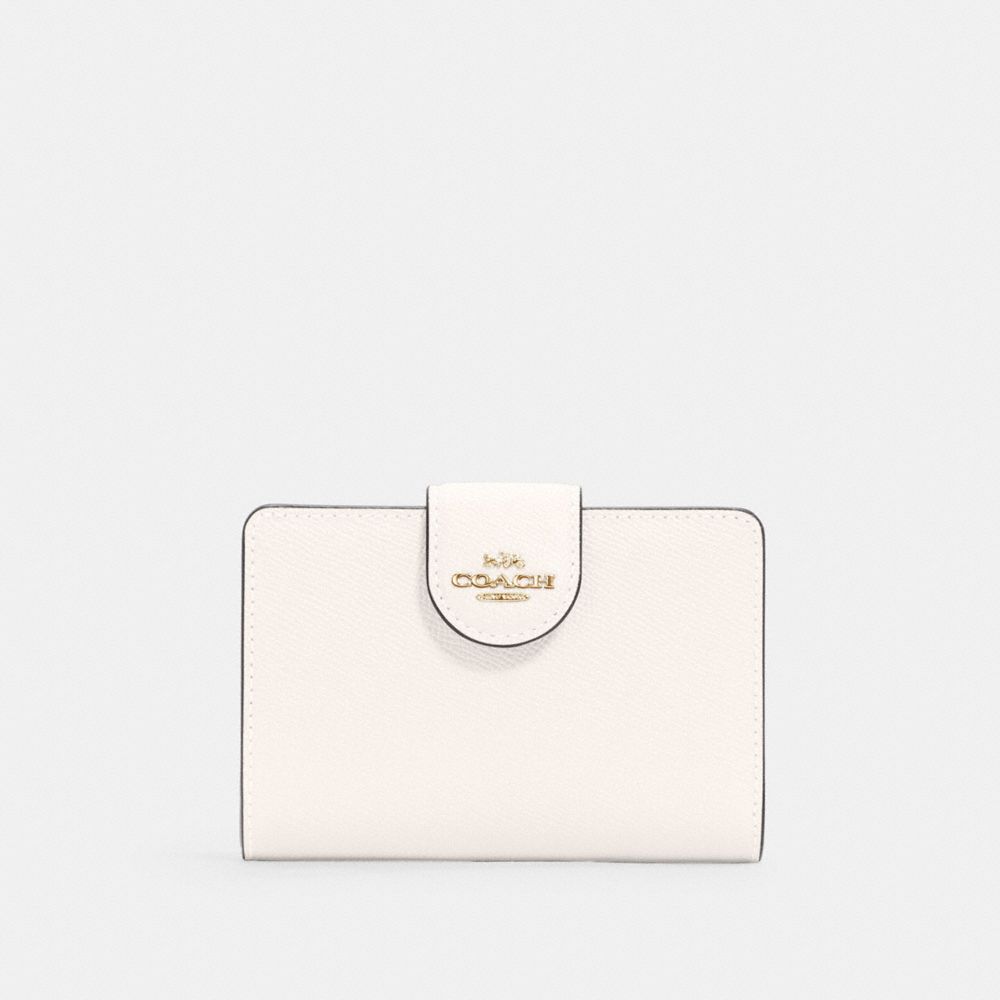 Coach Medium Corner Zip Wallet Gold Chalk