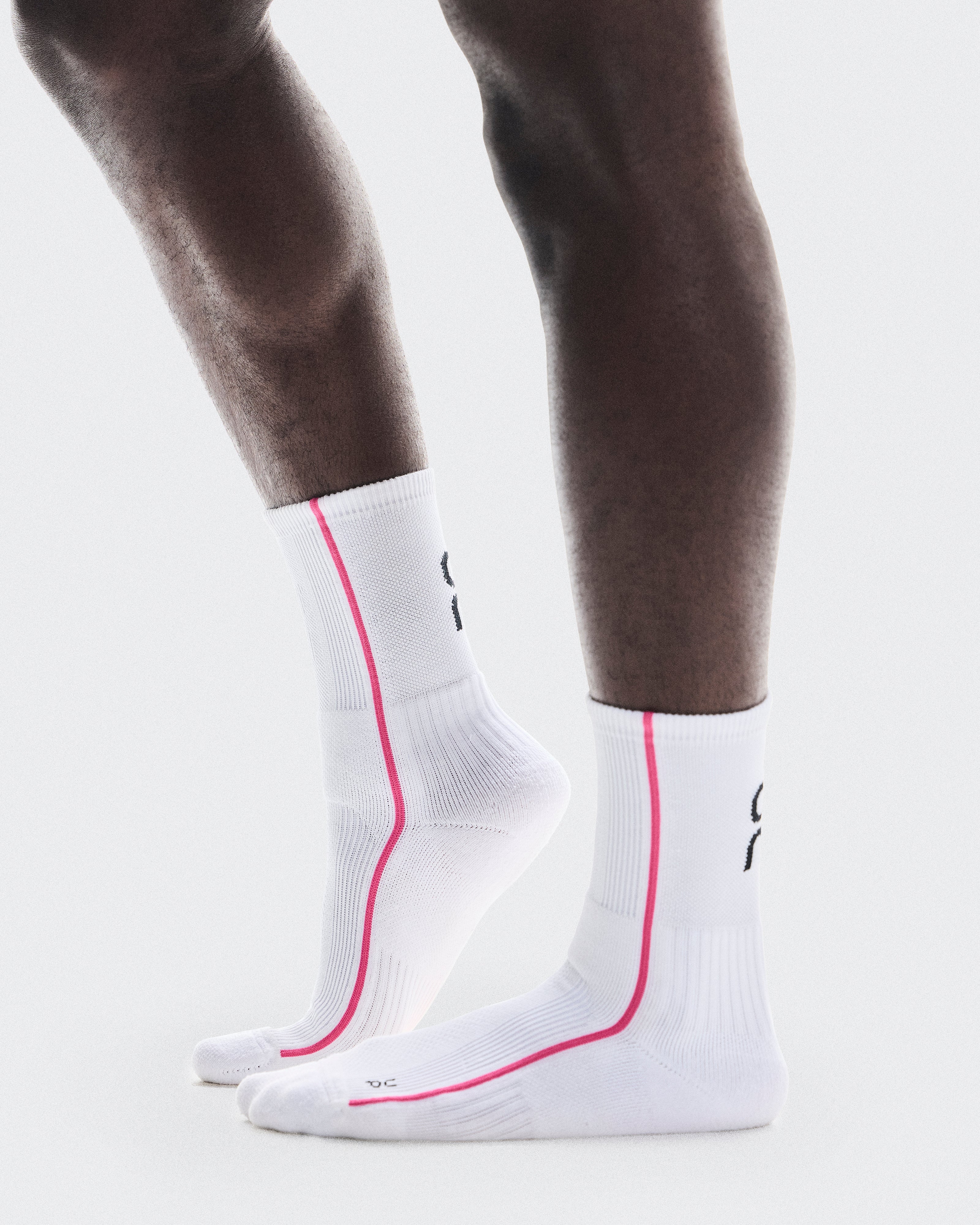 On Court Sock High White | Pink