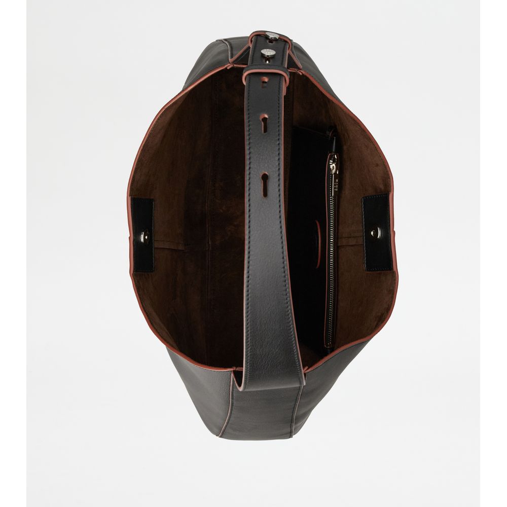 Tods Di Bag Hobo In Leather Medium Black