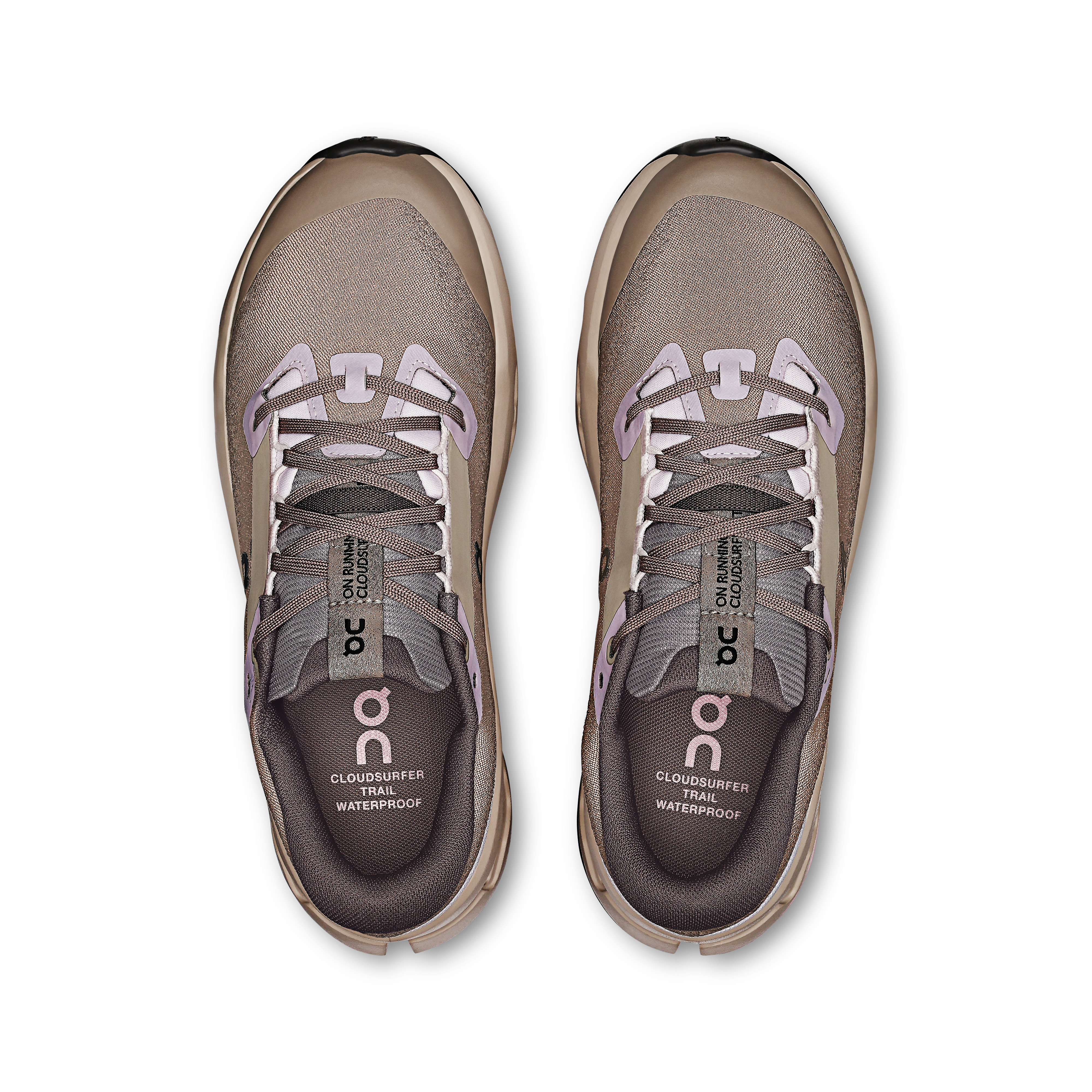 on running cloudsurfer trail 2 waterproof cinder desert (women's)