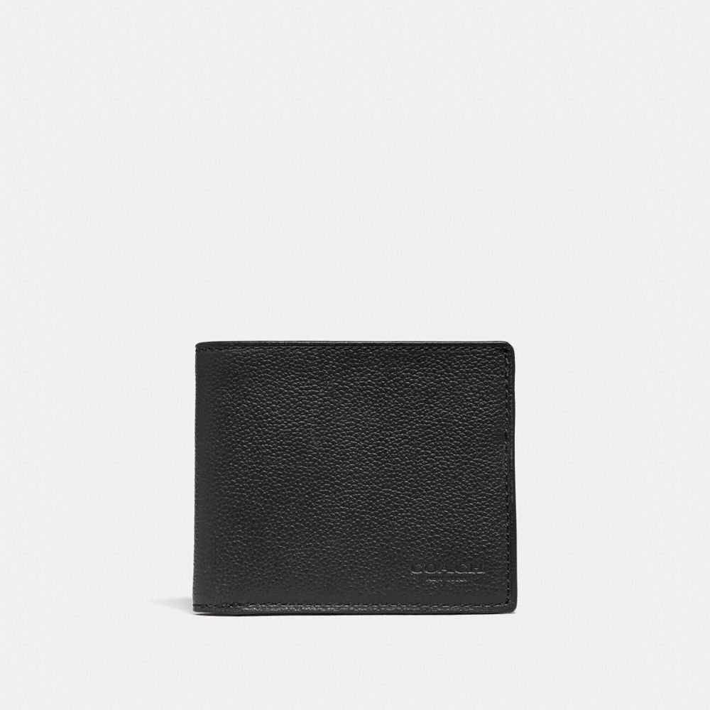 Coach Id Billfold Wallet Black Antique Nickel Black