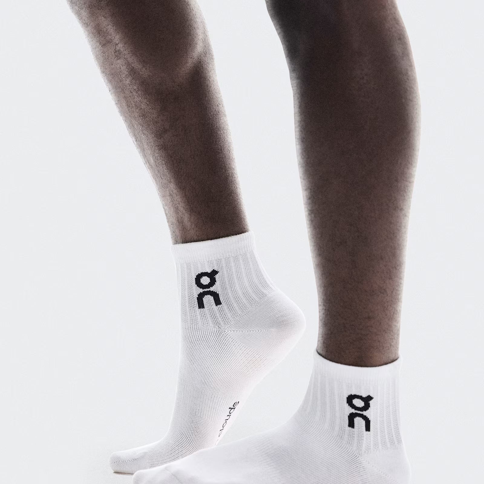 On Logo Sock Mid 3P White