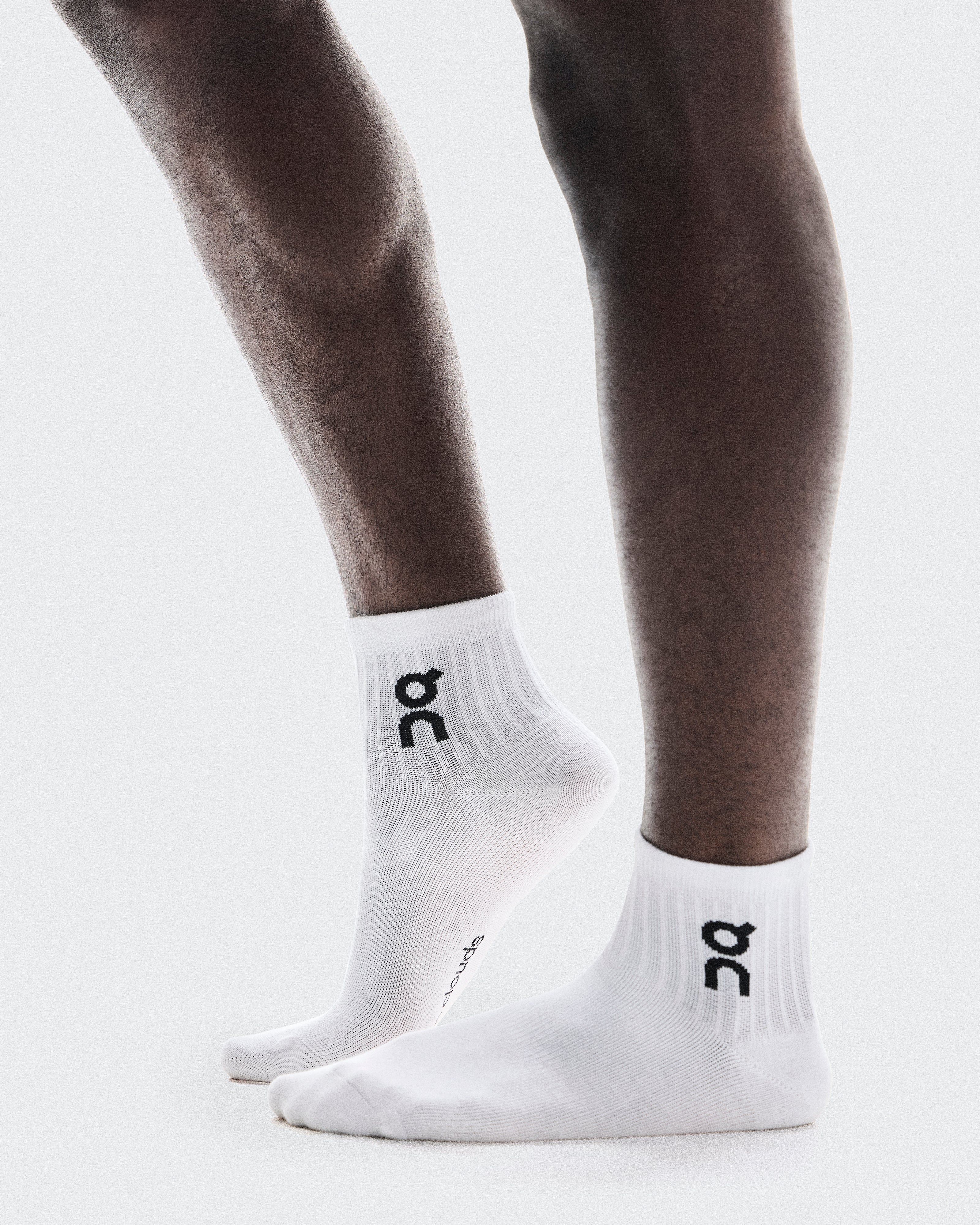 On Logo Sock Mid 3P White