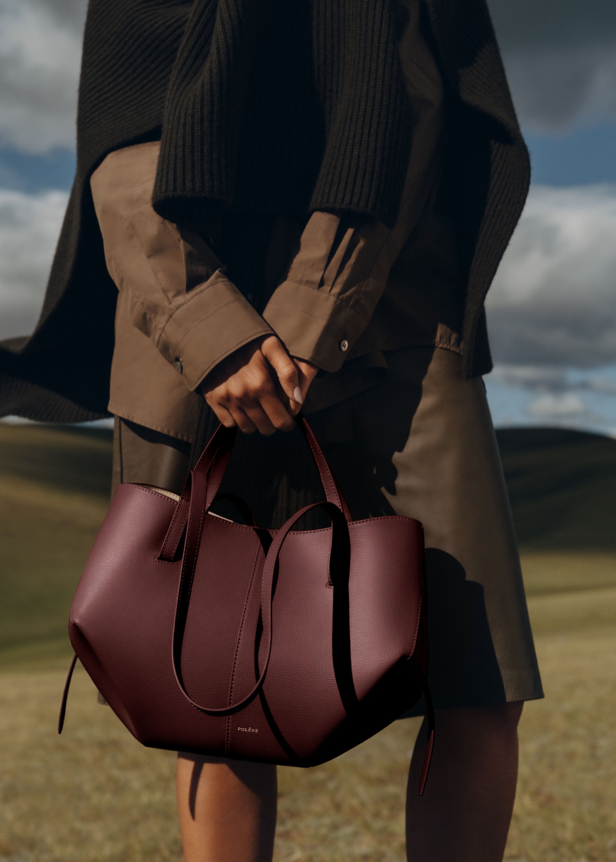 Polene Cyme Mini Textured Black Cherry