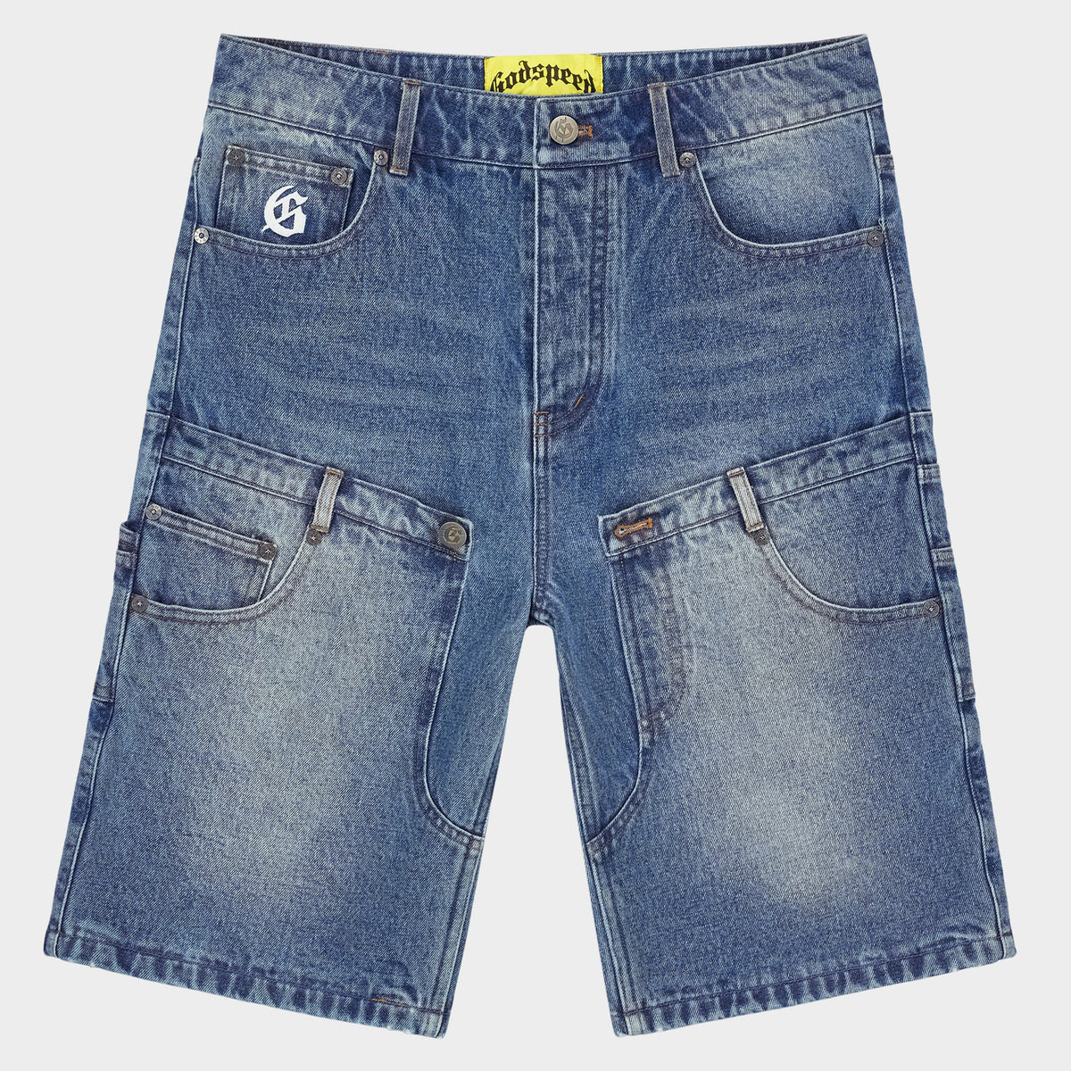 Godspeed Twin Panel Denim Shorts (Blue)