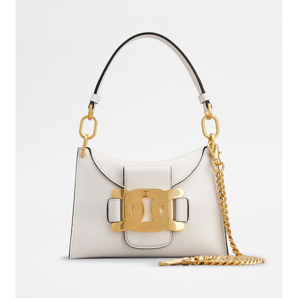 Tods Kate Shoulder Bag In Leather Mini White