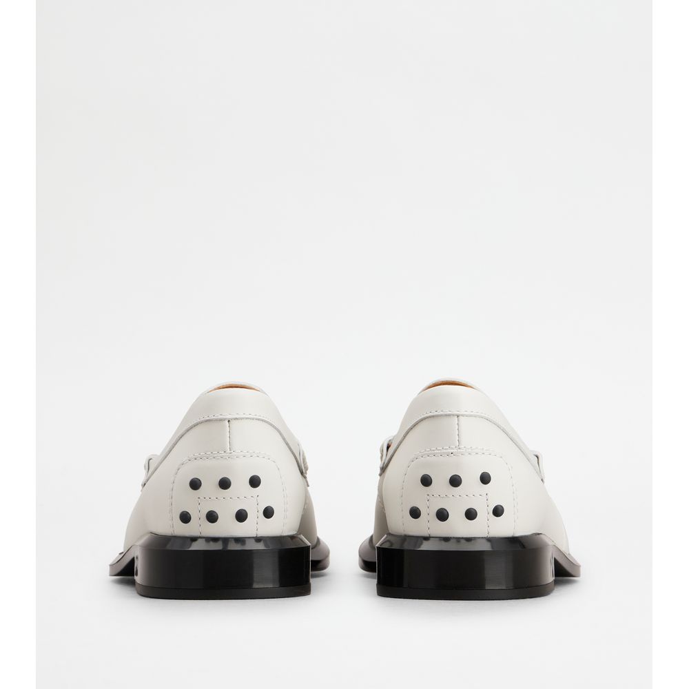 Tods Loafers In Leather White Womens