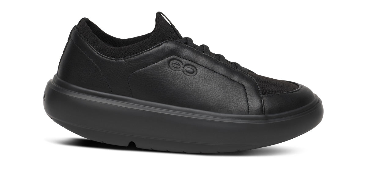Oofos Women's Slip-On Leather Shoe Black