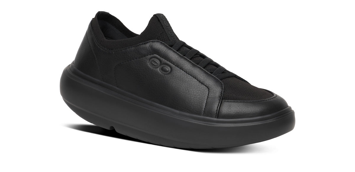 Oofos Women's Slip-On Leather Shoe Black