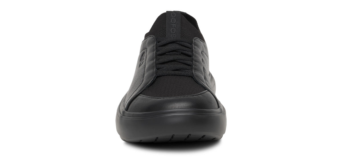 Oofos Women's Slip-On Leather Shoe Black