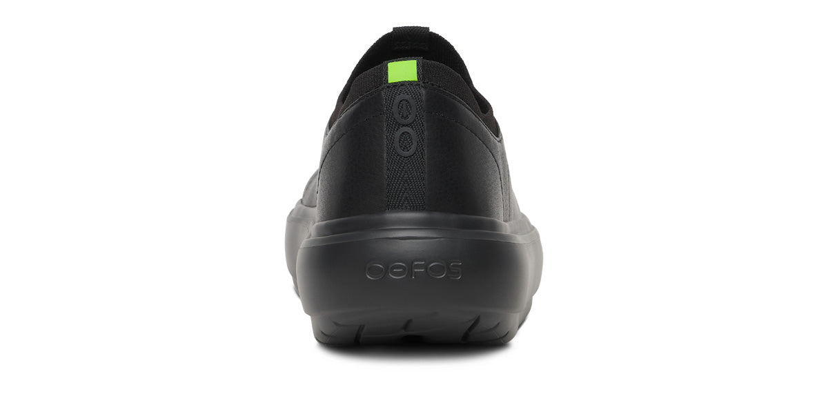 Oofos Women's Slip-On Leather Shoe Black