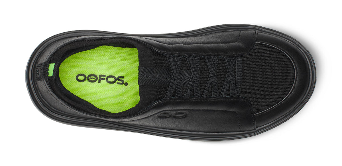 Oofos Women's Slip-On Leather Shoe Black