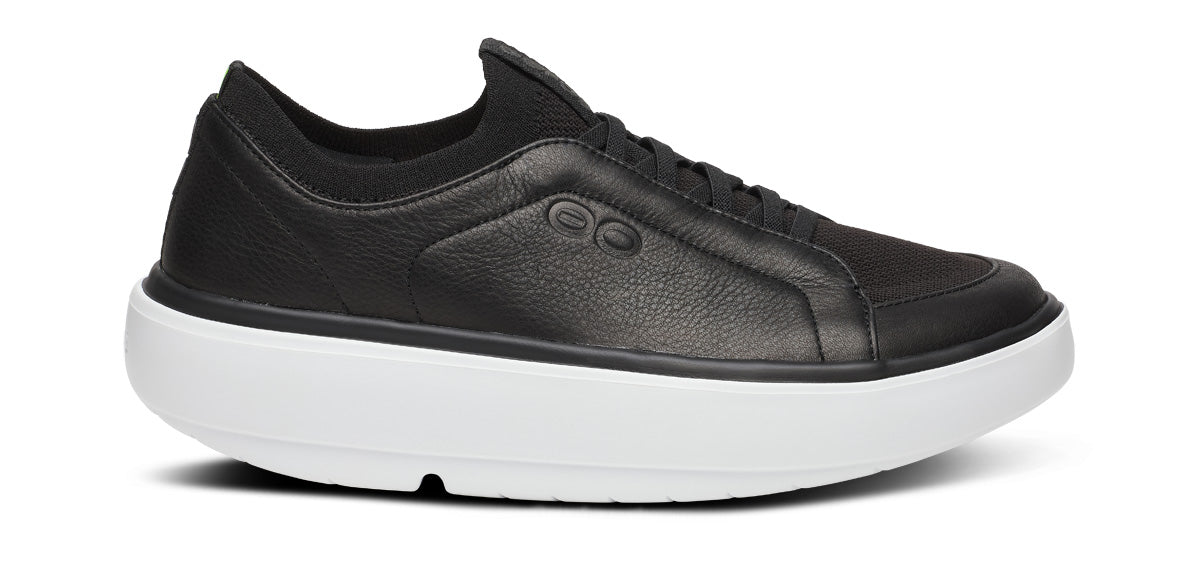 Oofos Women's Slip-On Leather Shoe White & Black