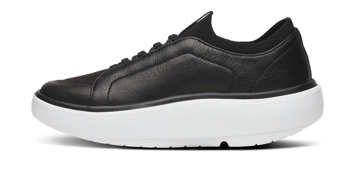 Oofos Women's Slip-On Leather Shoe White & Black