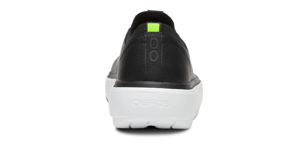 Oofos Women's Slip-On Leather Shoe White & Black