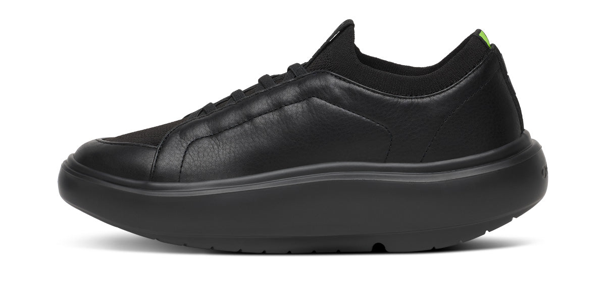 Oofos Men's Slip-On Leather Shoe Black