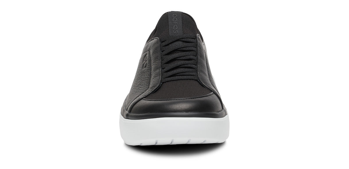 Oofos Men's Slip-On Leather Shoe White & Black