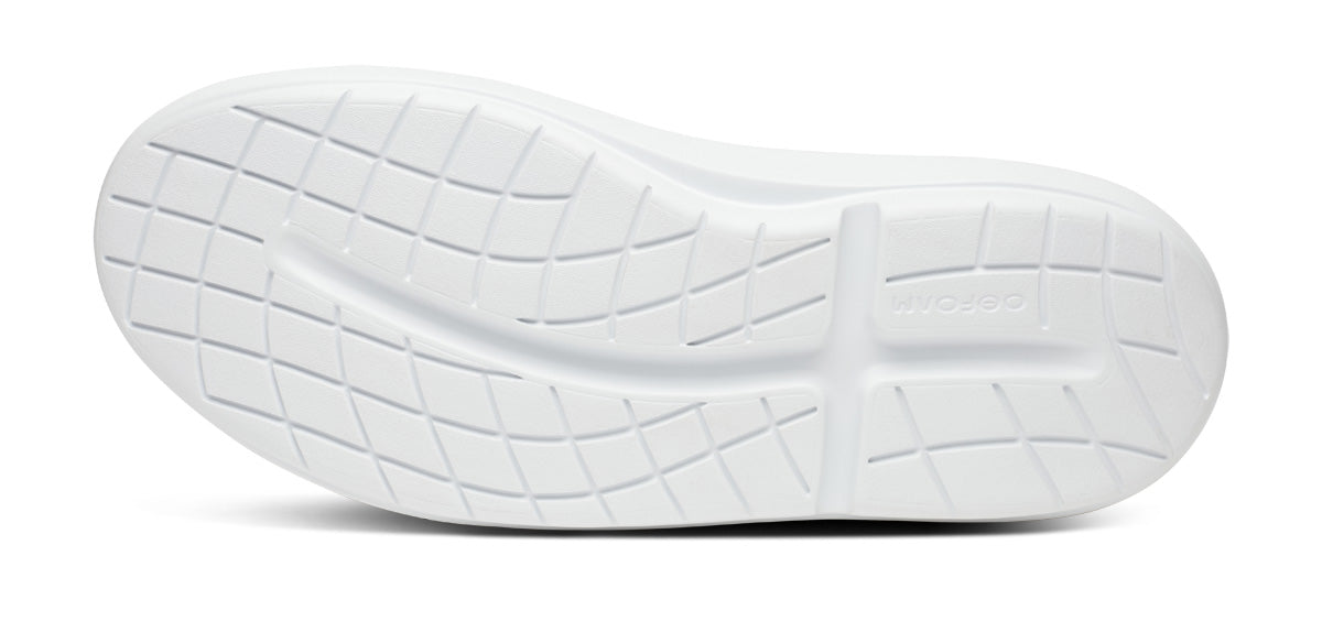 Oofos Men's Slip-On Leather Shoe White & Black