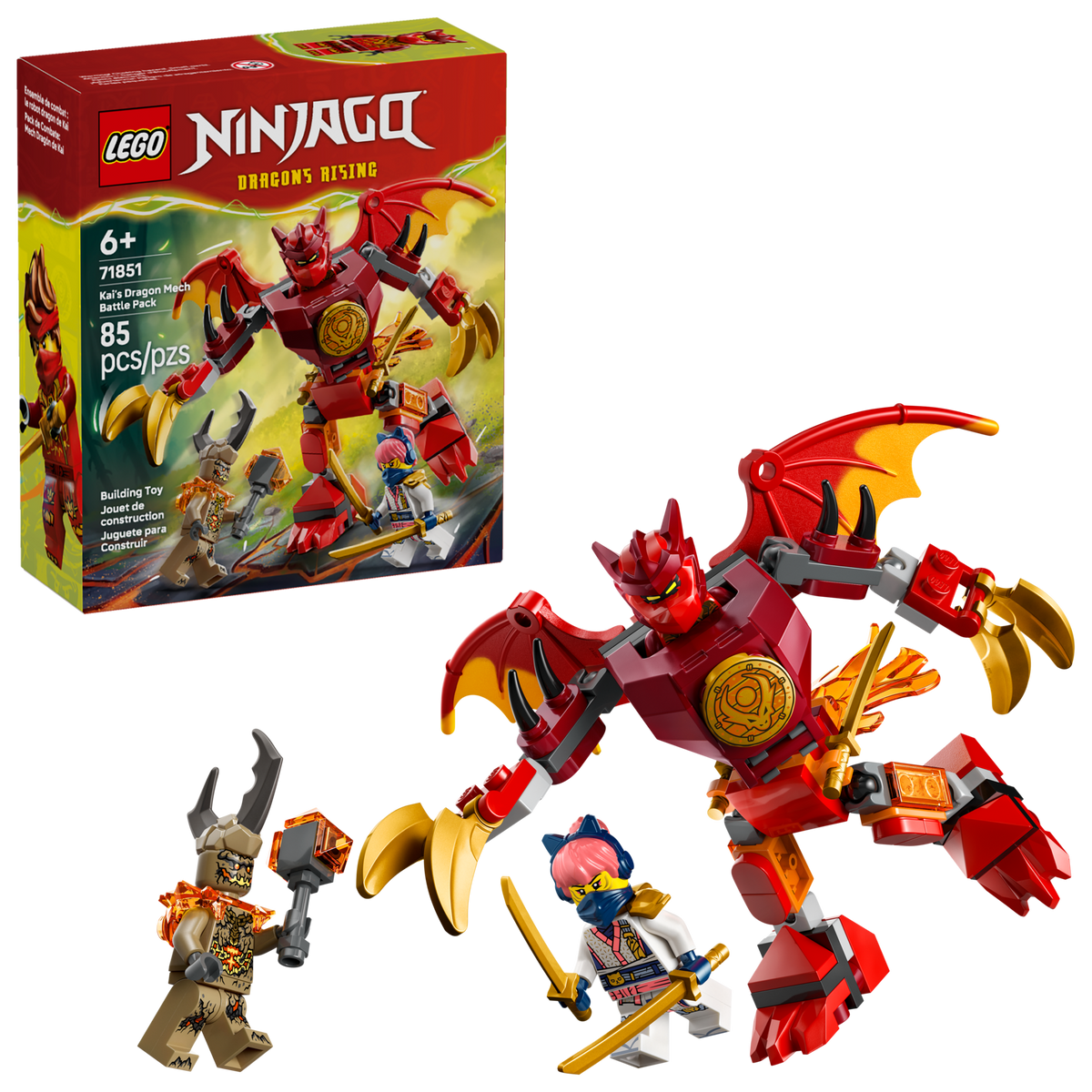 LEGO NINJAGO Kai's Dragon Mech Battle Pack, front