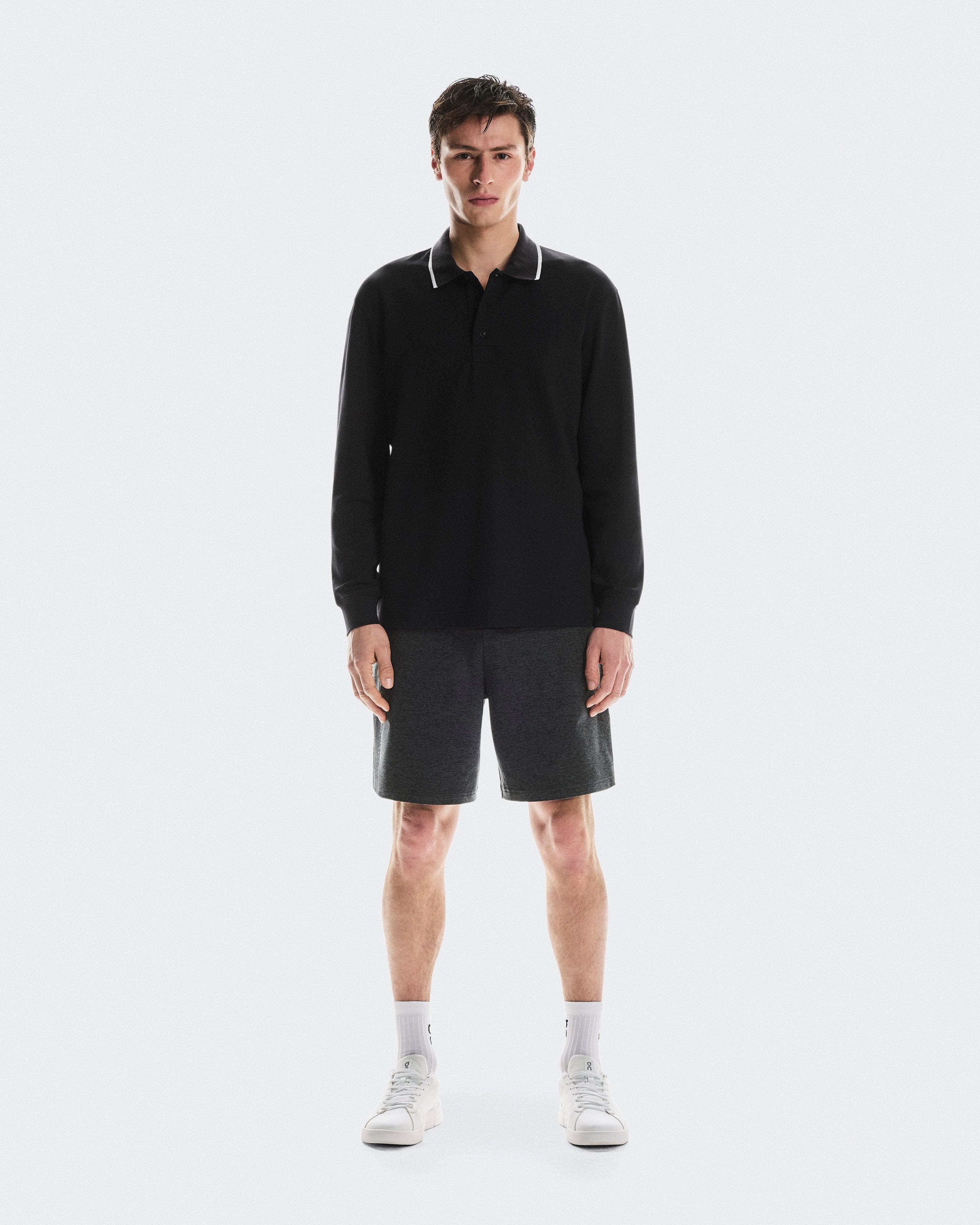 On Courtside Long-T Polo Black