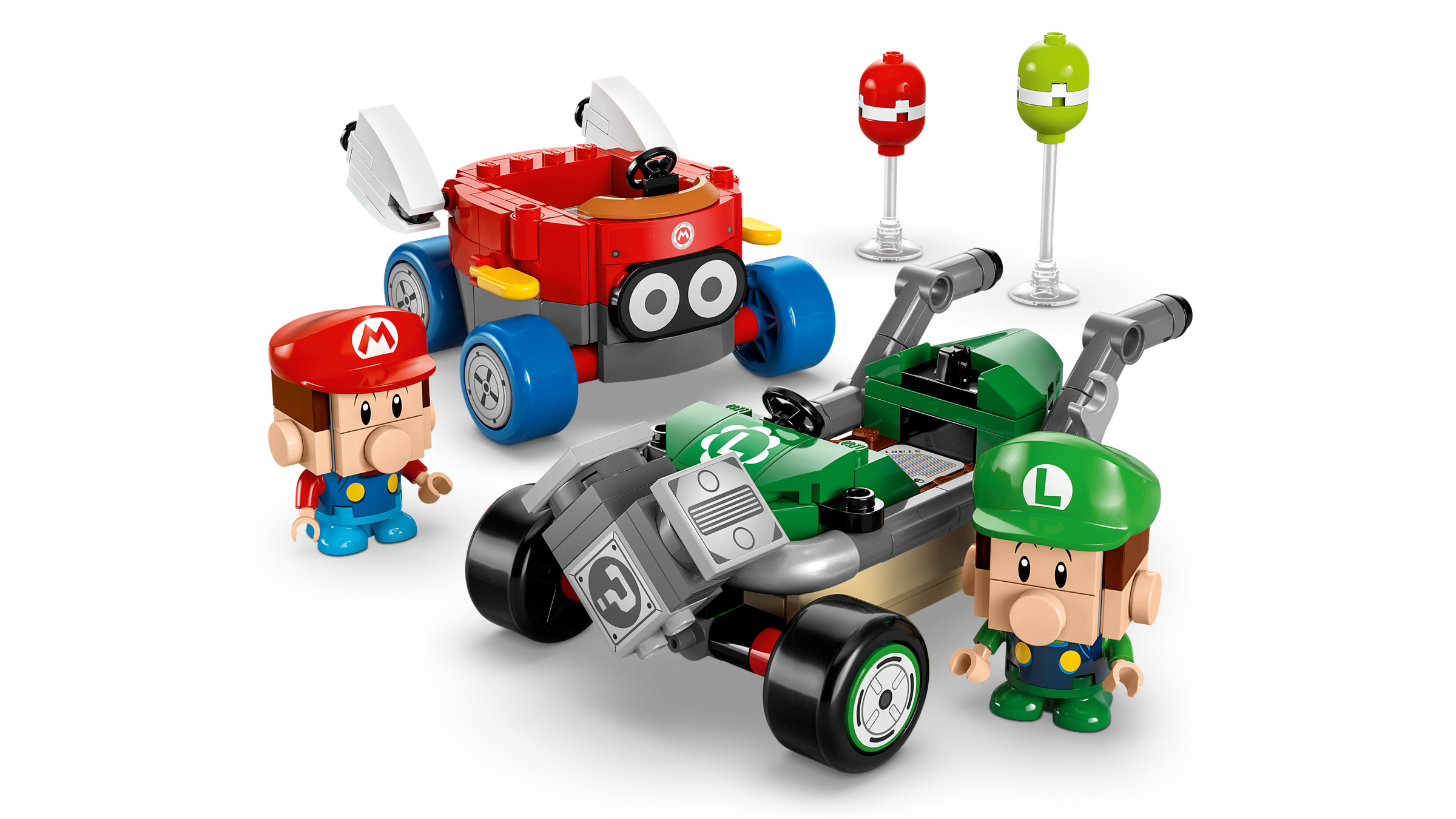 Lego Mario Kart Baby Mario vs Baby Luigi