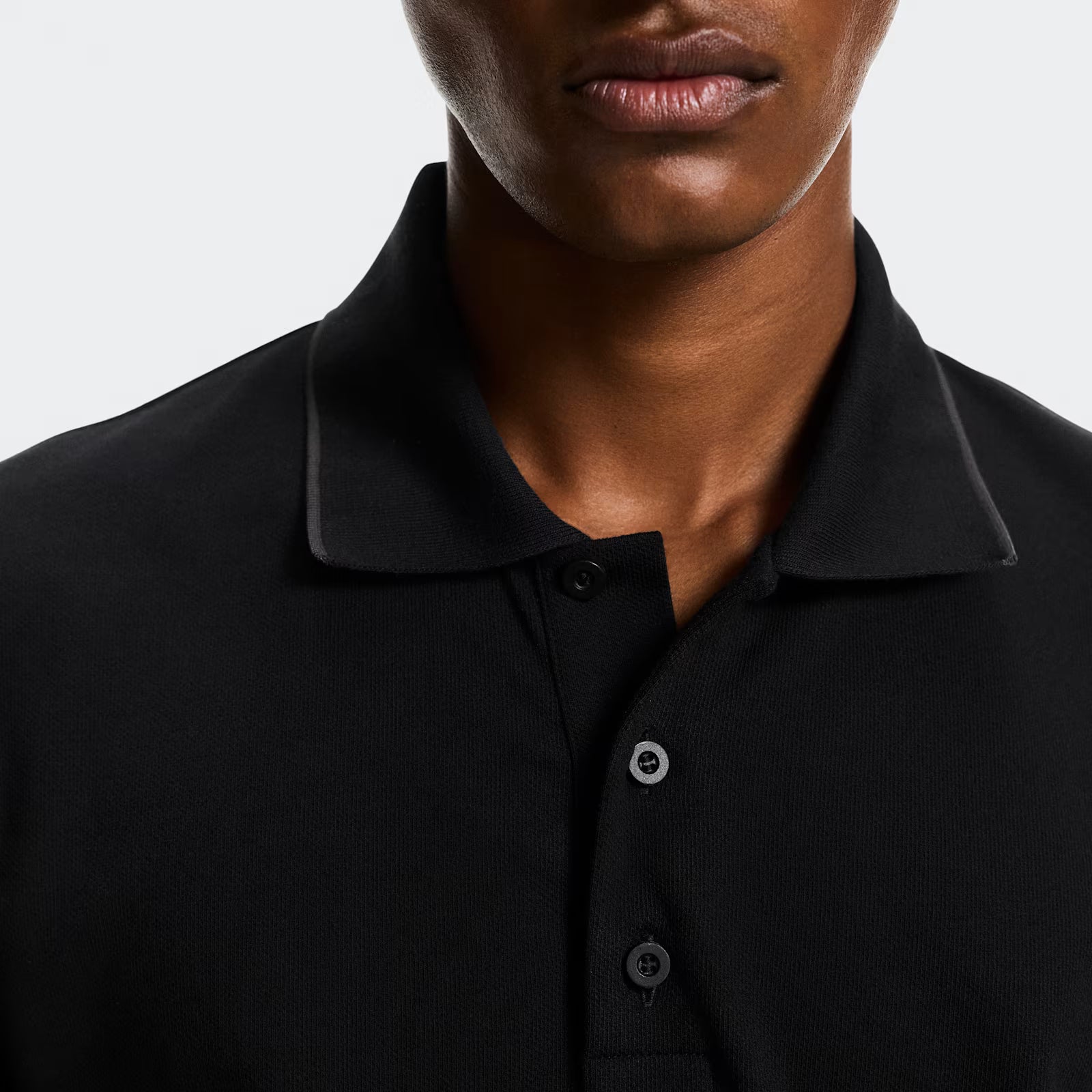 On Courtside Long-T Polo Black | Eclipse