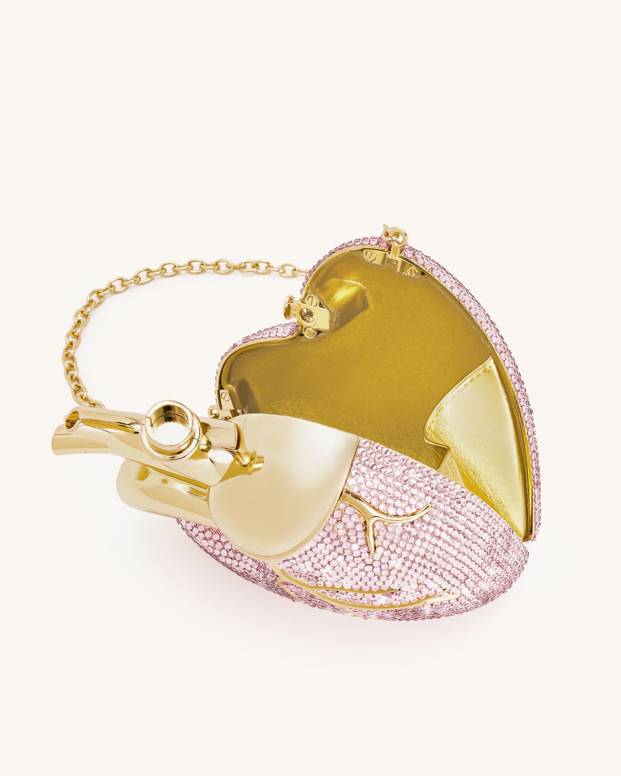 Jw Pei Maren Artificial Crystal Heart Shaped Bag Pink