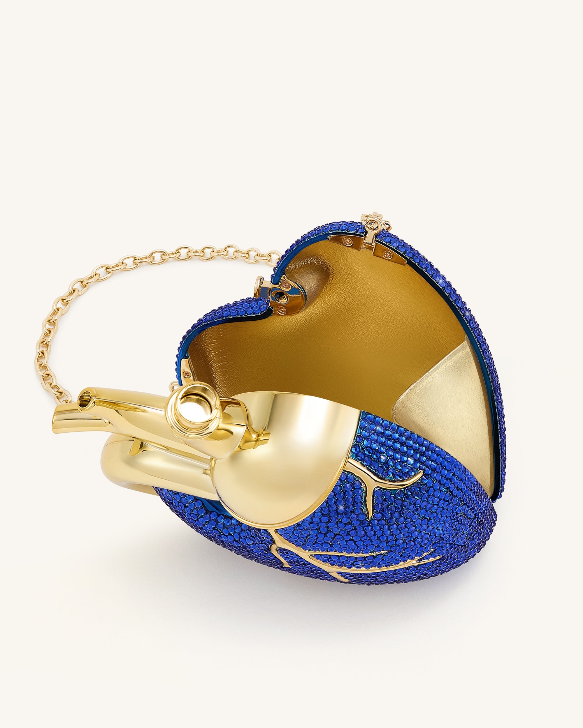 Jw Pei Maren Artificial Crystal Heart Shaped Bag Cobalt Blue