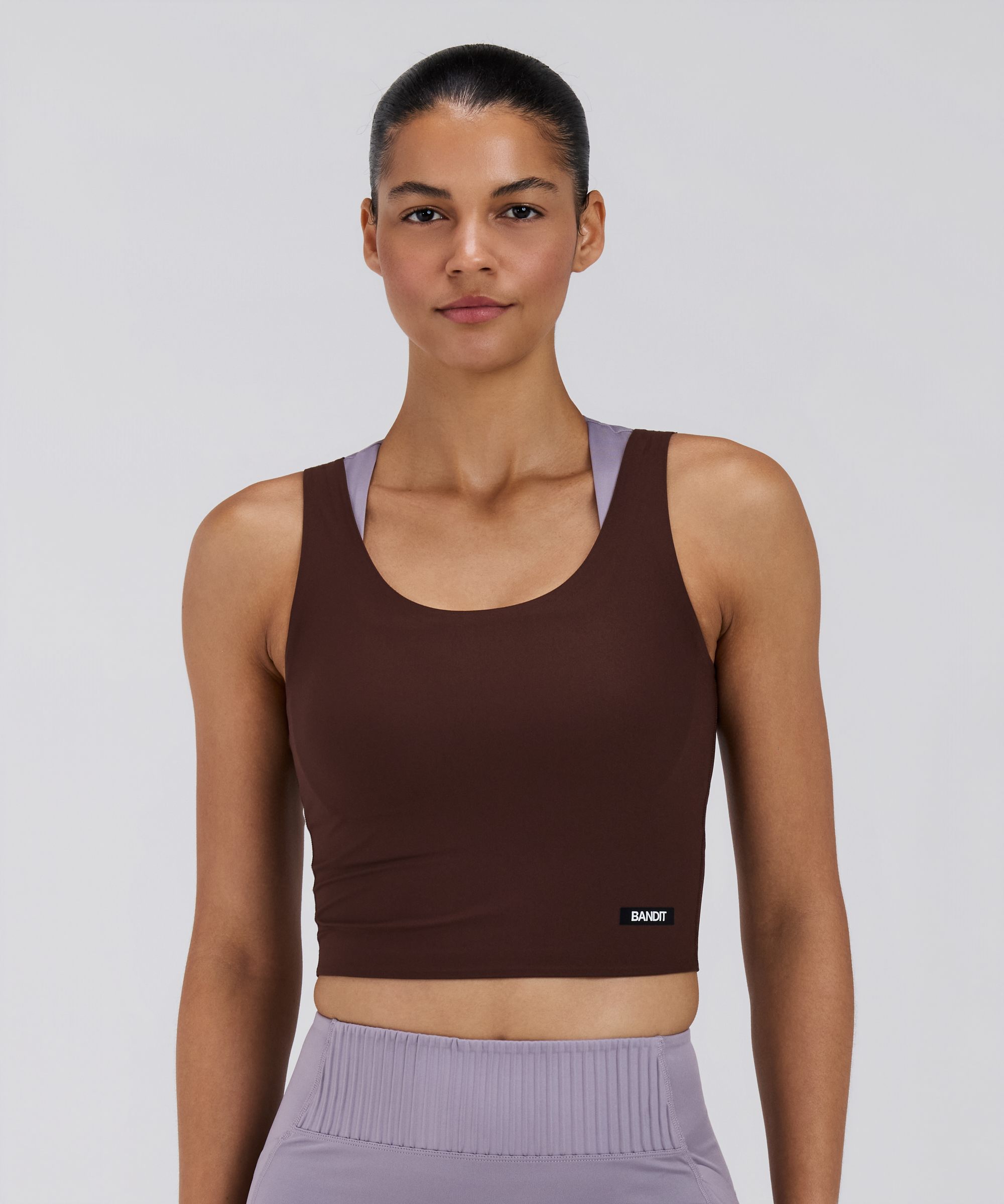 Bandit Womens Adapto Scoopneck Distance Tank Cacao